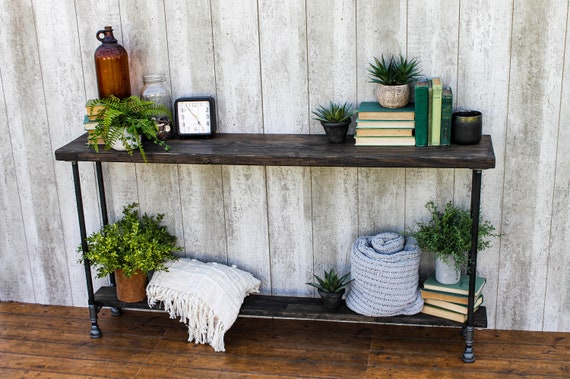 Narrow Entryway Table With Shelf Buffet Table Reclaimed Wood