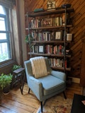 Reclaimed wood Bookcase - Metal Bookcase - Wall Unit - Records storage - Rustic Bookshelf - Industrial Furniture - Industrial bookcase