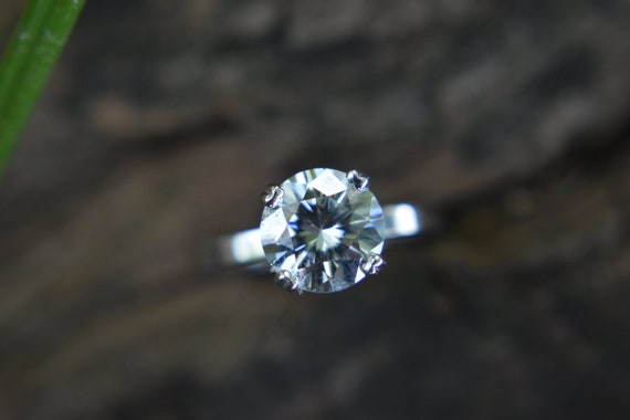 gray moissanite ring