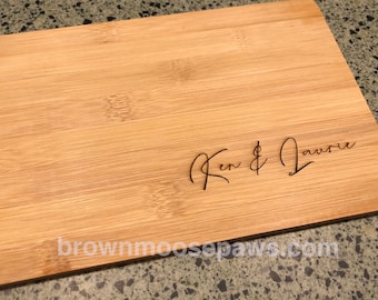 Personalized Bamboo Cutting Board - Laser Engraved - Small charcuterie