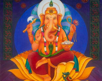 Ganesh Ganesha Devotional Sacred Art Canvas Print