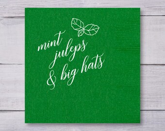 Mint Julep Hat Etsy - cocktail napkins kentucky derby napkins party napkins mint julep napkins custom napkins derby hat personalized napkins 1469