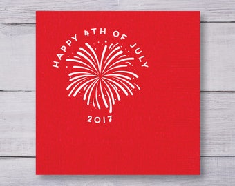 July 4th Napkins Personalized 4th of July Napkin Party Like It/'s 1776 July 4th Cocktails -Custom Party Napkins