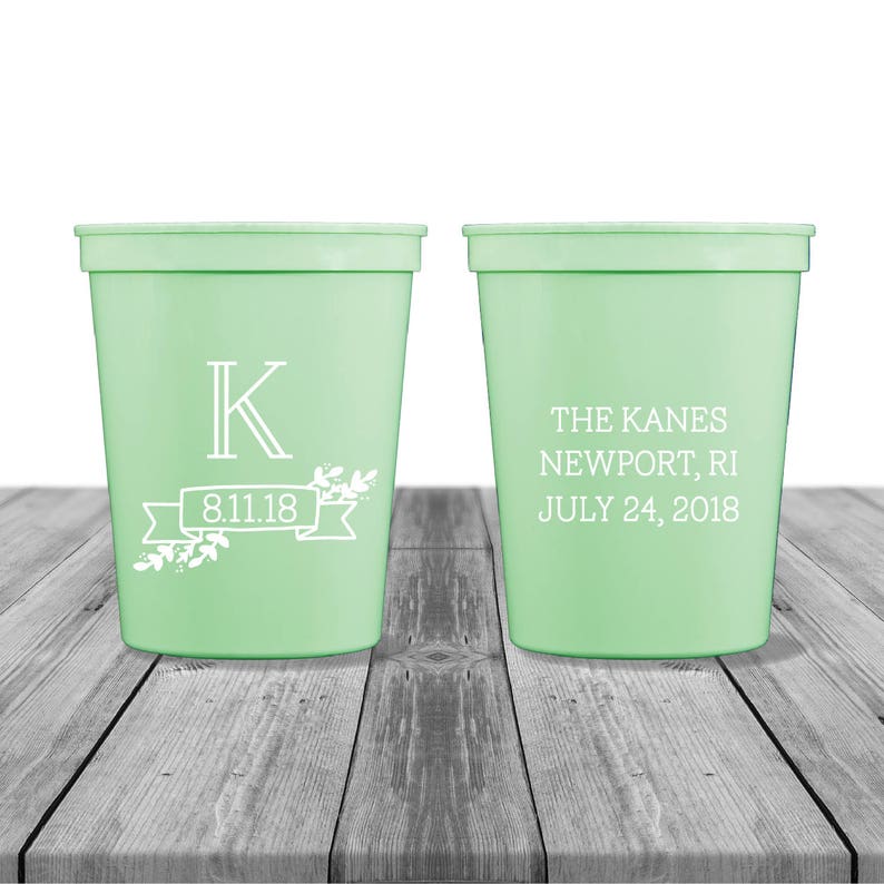 Rustic Wedding Party Cups Personalized Cups Wedding Logo Wedding Cups Birthday Cups Cocktail Cups Wedding Crest Monogrammed Cup
