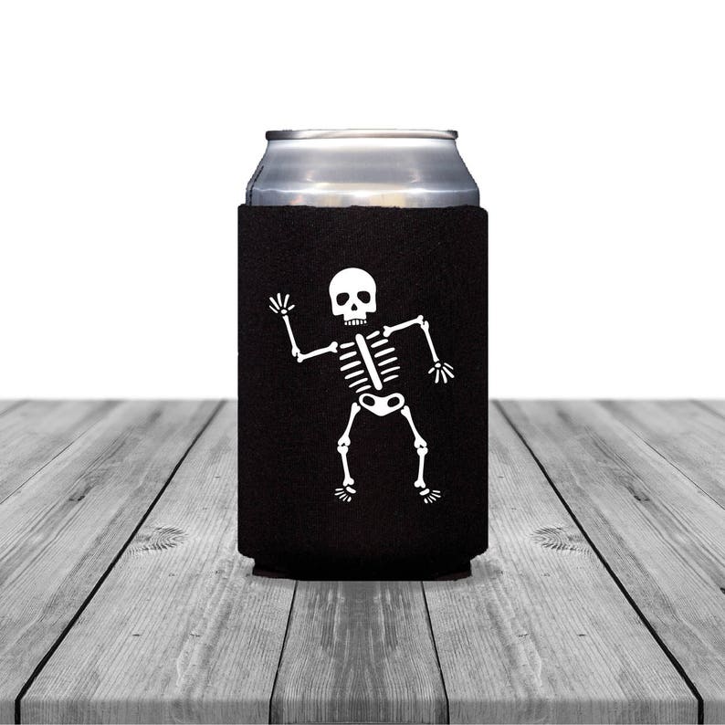 1411 Halloween Party Halloween Can Coolers Personalized Coolies Spooky Can Cooler Custom Hugger Skeleton Wedding Coolies