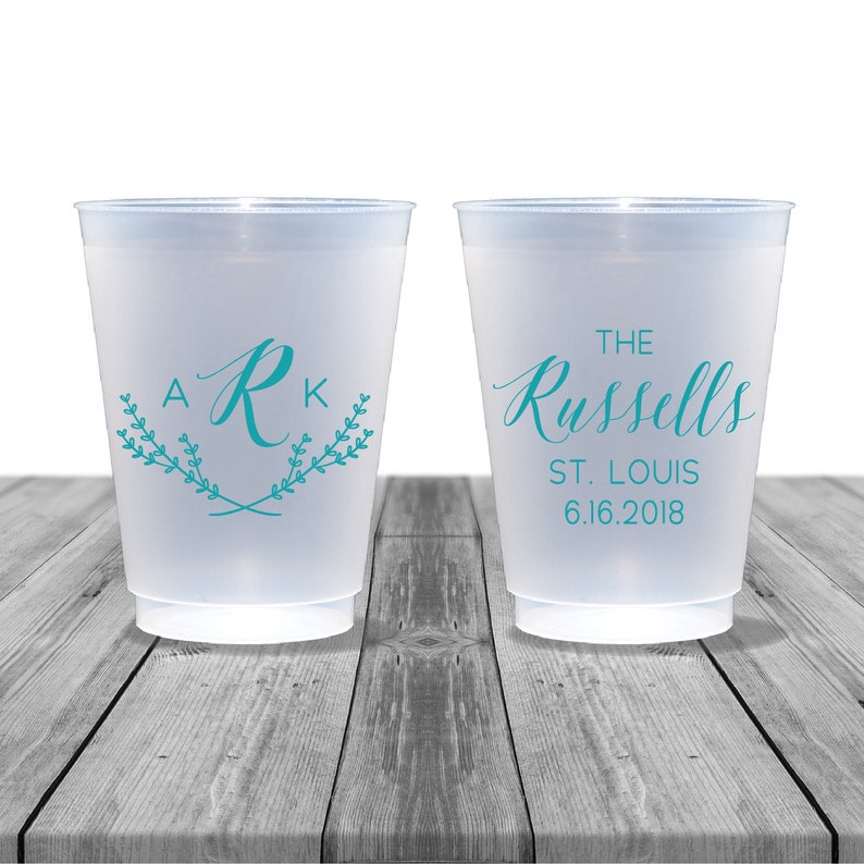 Wedding Cups Frosted Cups Personalized Cups Plastic Cups