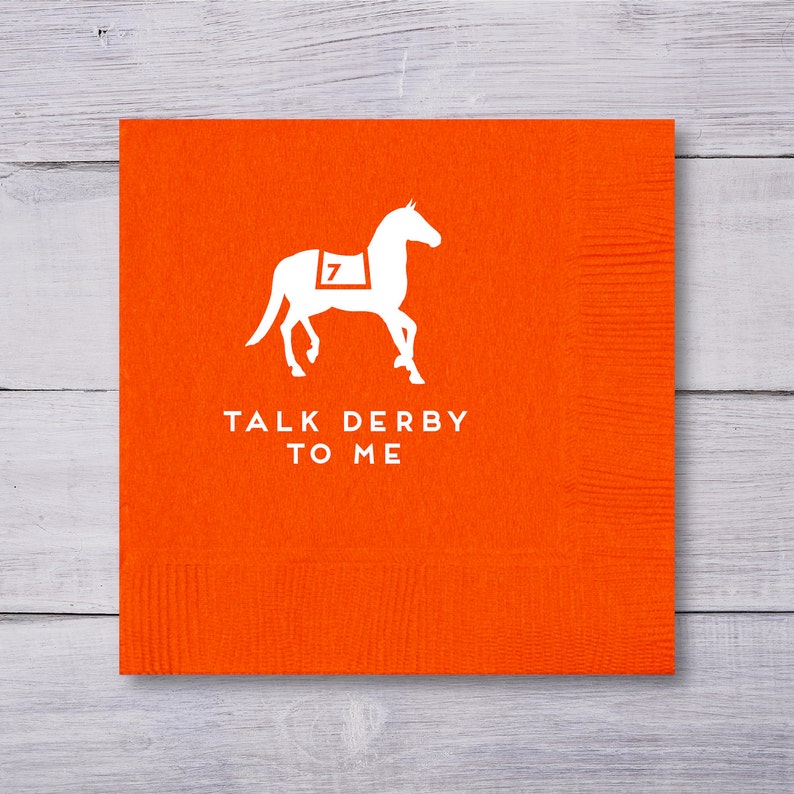 Personalized Napkins Wedding Napkins Birthday Napkins Custom Napkins Talk Derby To Me Cocktail Napkins Napkins 1270 Kentucky Derby