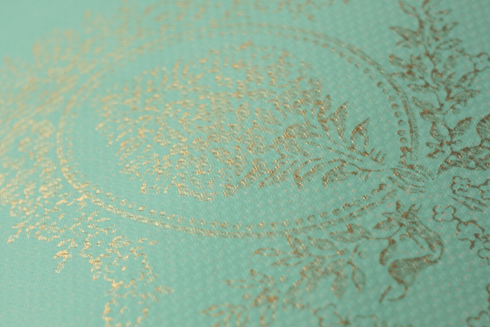 Mint Damask Wallpaper by the Yard Vintage Wallpaper Material Etsy