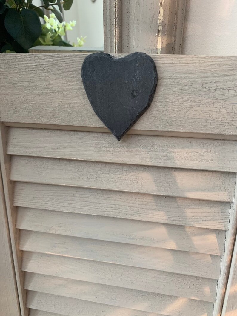 Stunning taupe crackle weathered effect vintage style wooden shutter rustic design gather and slate heart shutters painted and aged effect
