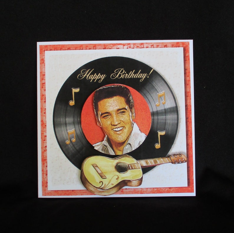 Elvis birthday card happy birthday card male or female card etsy