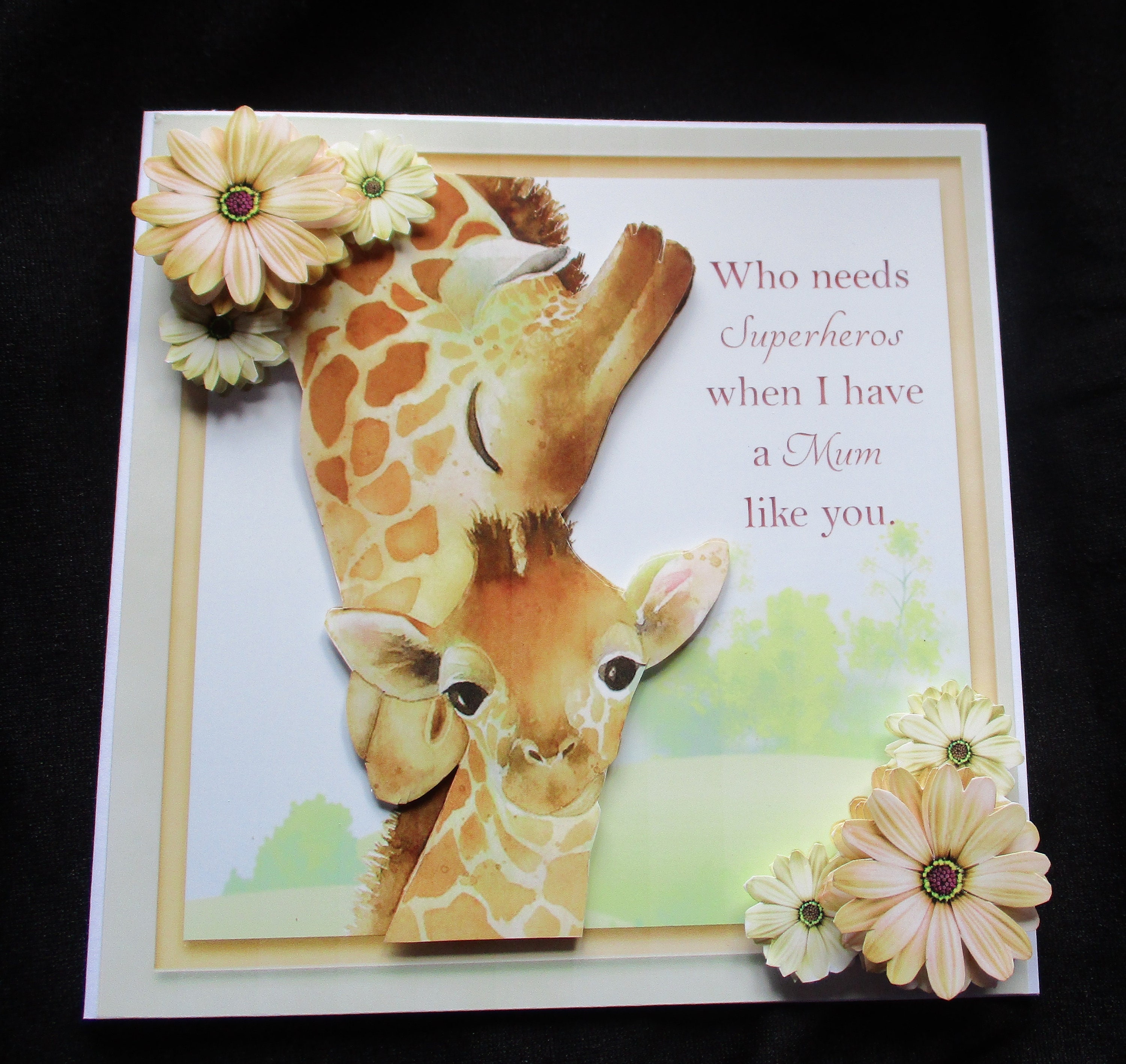Mother's Day Card 3 D Giraffe Decoupage Card Handmade in | Etsy