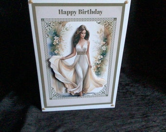 Art Deco 3D Decoupage Card, Wife’s Birthday, Personalise, 1940’s Style , Handmade in the UK