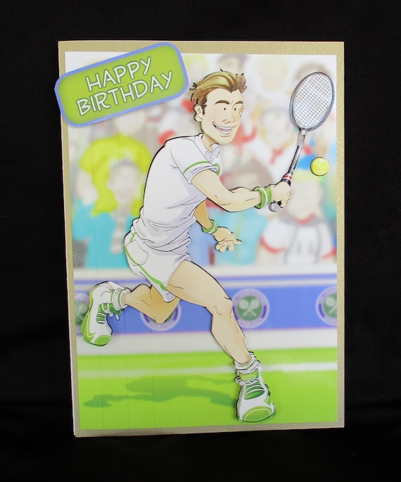 Carte De Joueur De Tennis Masculin Carte De Joueur De Tennis Etsy