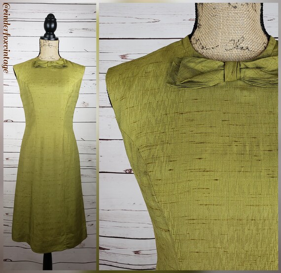 olive green sheath dress
