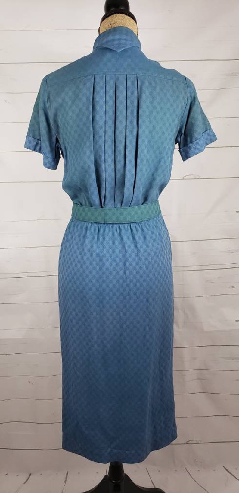 Vintage Dress Retro Dress 1950/'s Dress 1960/'s Dress Gingham Dress Plaid Dress Blue Dress Green Dress Day Dress House Dress