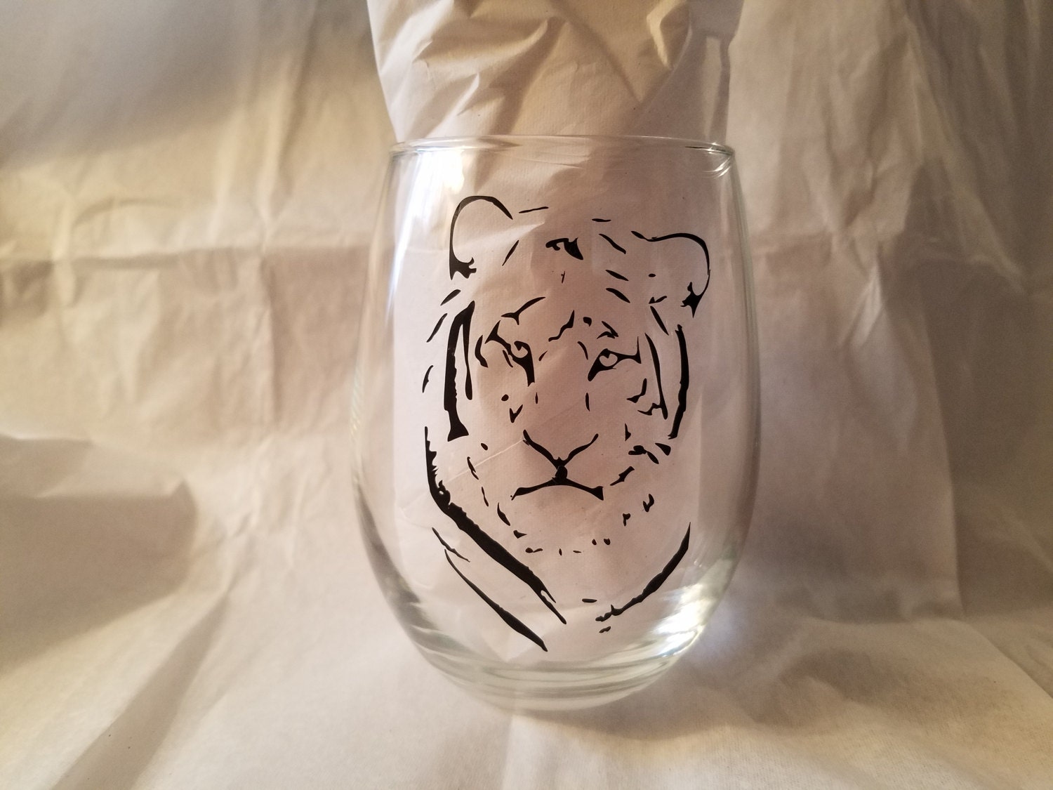 Tiger Wine Glass Etsy