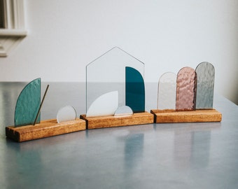 Modern Stained Glass Nativity Set© - Polished Edge Glass