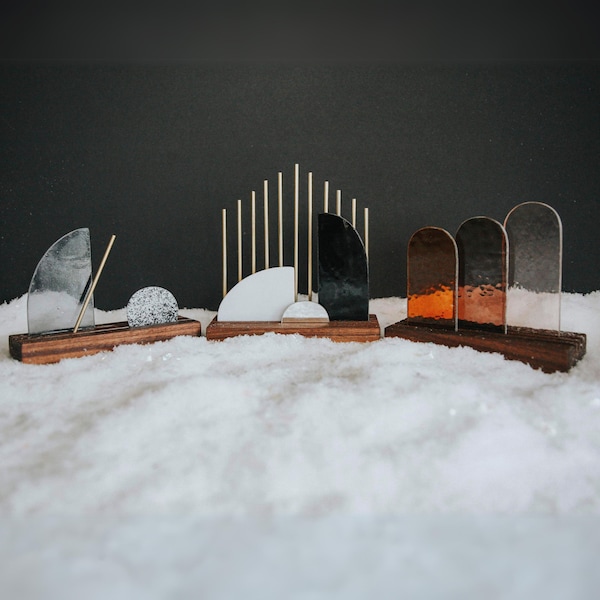 Premium Modern Stained Glass Nativity Set© - Minimal Neutral Palette