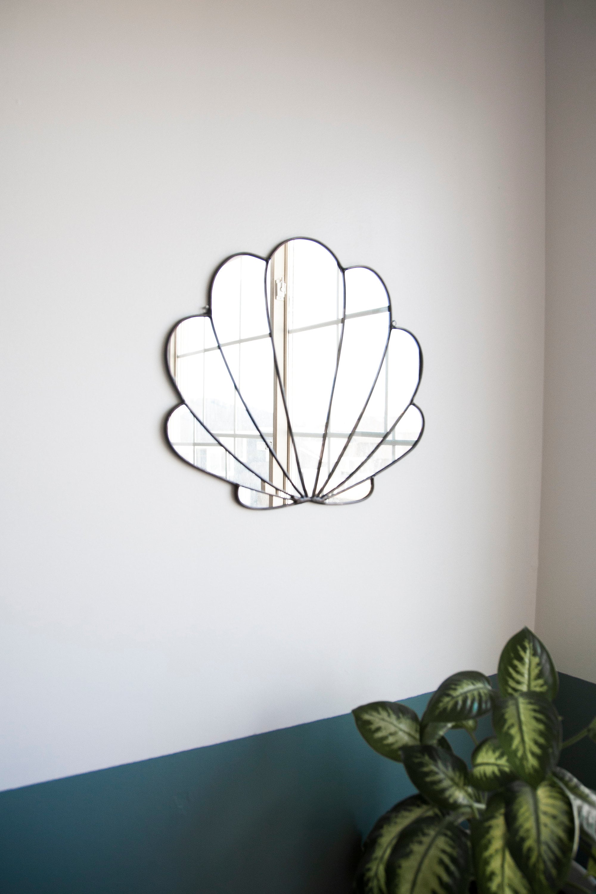 Large Stained Glass Seashell Mirror - Mermaid Wall Hanging Decor - Etsy