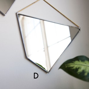 Geo Rock Shape Mirrors 4 Shapes Mirror Hanging, Modern Stained Glass Mirror, Mirror Wall Decor D