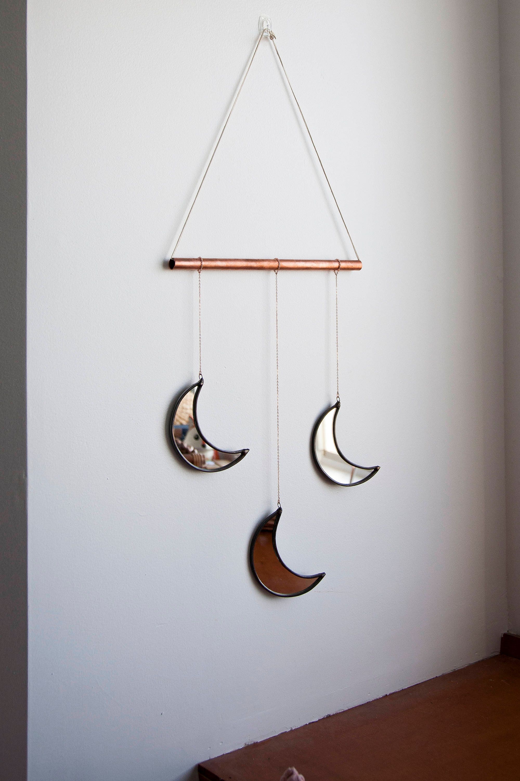 Whole Three Small Crescent Moon Mirror Wall Hanging