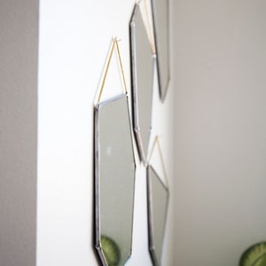 Geo Rock Shape Mirrors 4 Shapes Mirror Hanging, Modern Stained Glass Mirror, Mirror Wall Decor image 7