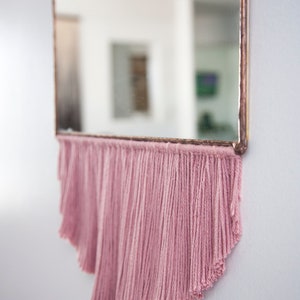 Elongated Arch Mirror with Fringe Stained Glass Mirror Wall Decor image 4