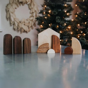 Modern Wood Nativity Set© - Designed by Szklo Glass