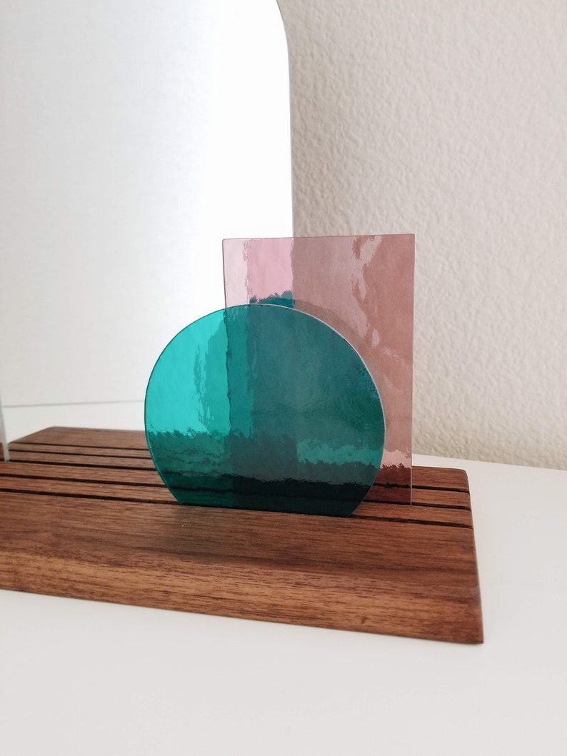 Look at Me Teal & Pale Purple Glass Modern Vanity Mirror on Etsy