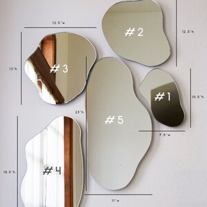 Kaluza Puddle Mirrors Large Set of 5 in Clear, Bronze & Grey Mirror image 5