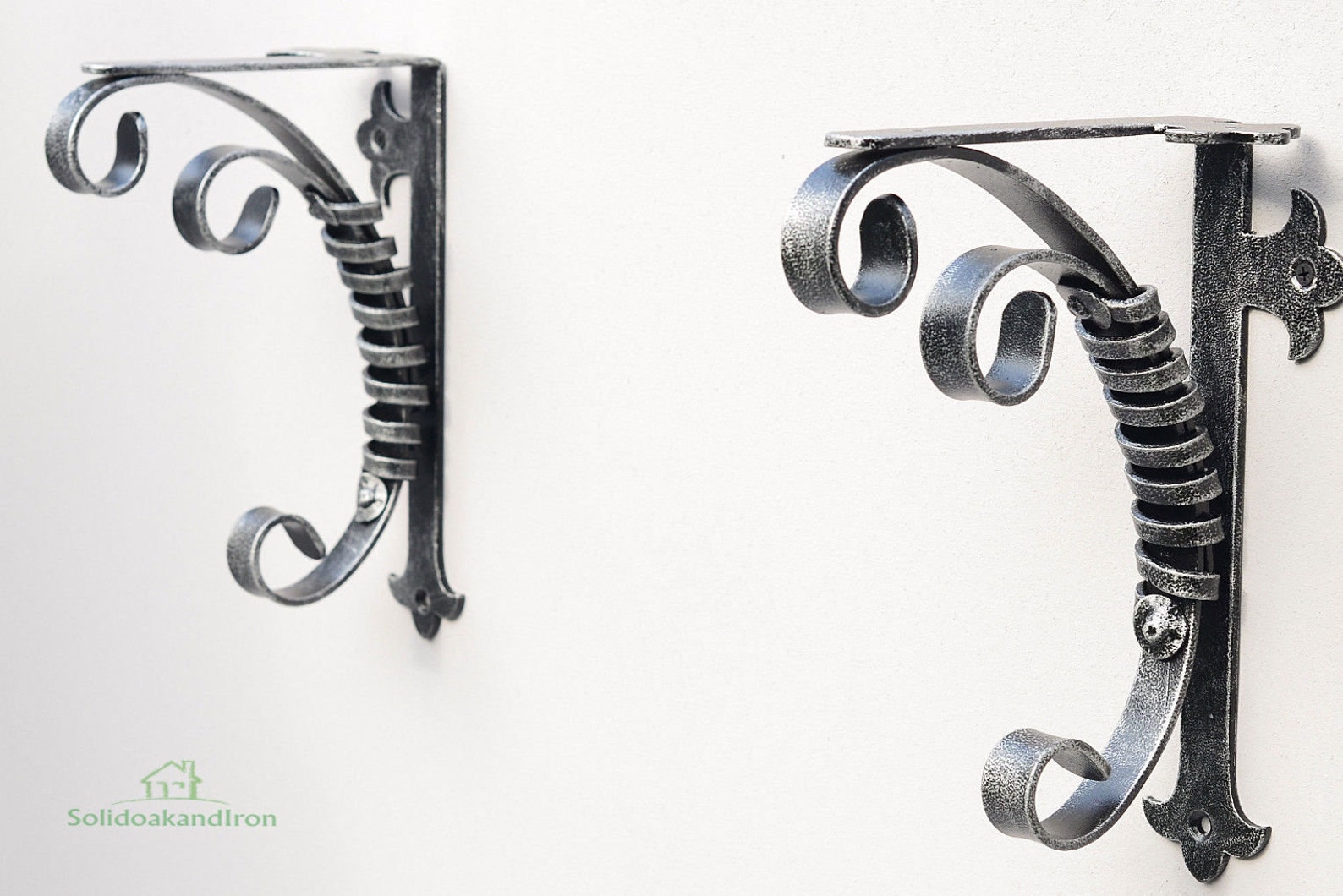 Wrought Iron Shelf Bracket Large Etsy