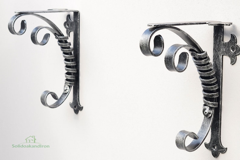 Wrought Iron Shelf Bracket Large Etsy