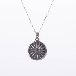MACEDONIAN VERGINA SUN coin/ Double Face/ Sterling silver 925/ Greek Ancient Jewelry /Hand Made /Pendant with Chain