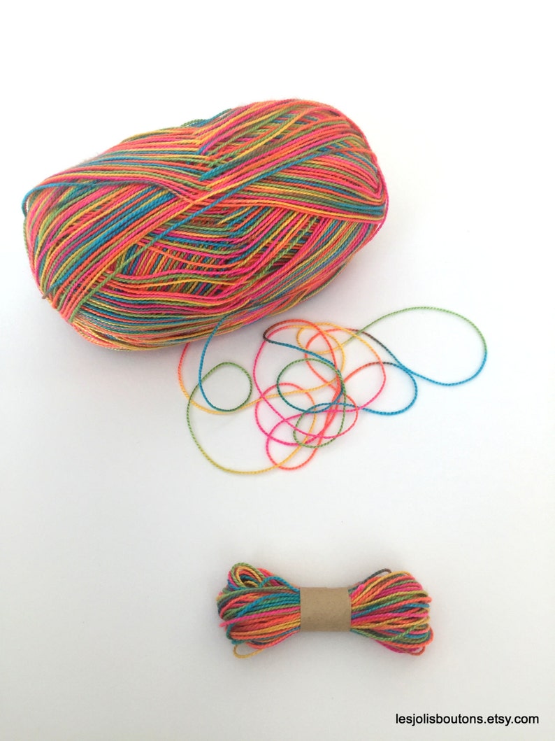 Rainbow Multicolor Crochet Yarn 12m Cord Rope Thread Etsy