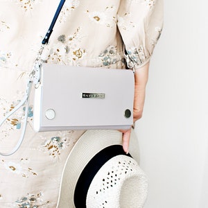 Leather handbag Mini MEDiSON, purse, evening bag, clutch, wooden bag, minimalistic bag, modern bag, modern handbag