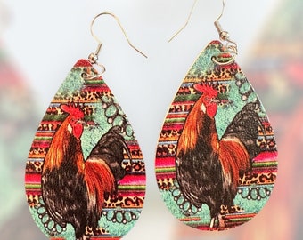 Rooster Embelished Earrings