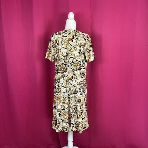 Vintage 60s 70s Floral Psychedelic Dress Large View 3