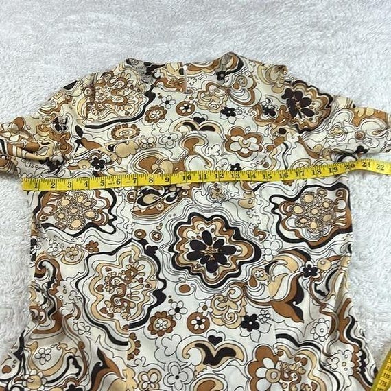 Vintage 60s 70s Floral Psychedelic Dress Large View 6