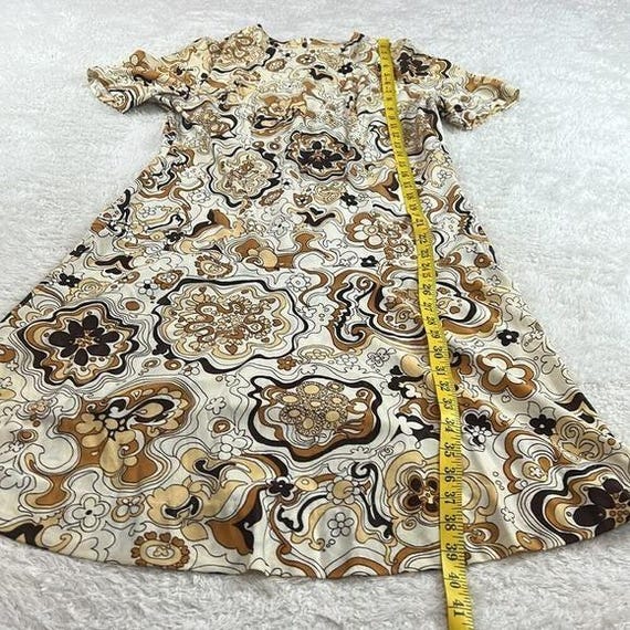 Vintage 60s 70s Floral Psychedelic Dress Large View 5