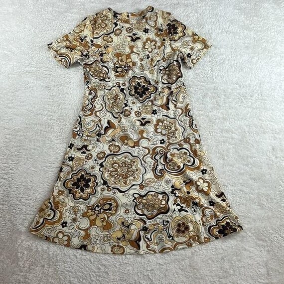 Vintage 60s 70s Floral Psychedelic Dress Large View 4