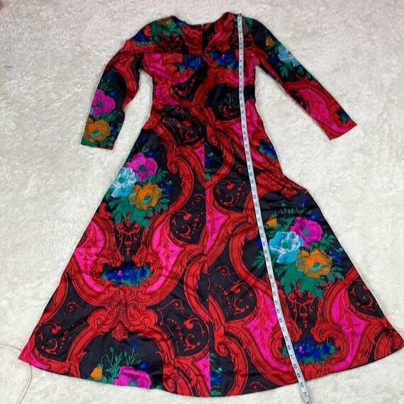 Unbranded Vintage 70s Psychedelic Floral Maxi Dress Small View 5
