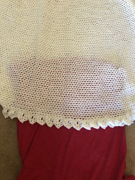 Crocheted long white dress, wedding dress, handma… - image 6