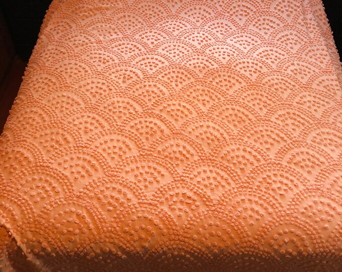 Chenille Bedspread With Pompoms Shell Pattern Chenille Etsy