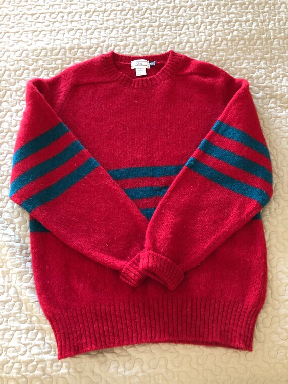 GAP red wool vintage sweater, 100 virgin wool, vinta… Gem