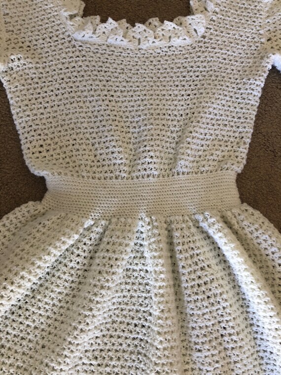 Crocheted long white dress, wedding dress, handma… - image 3