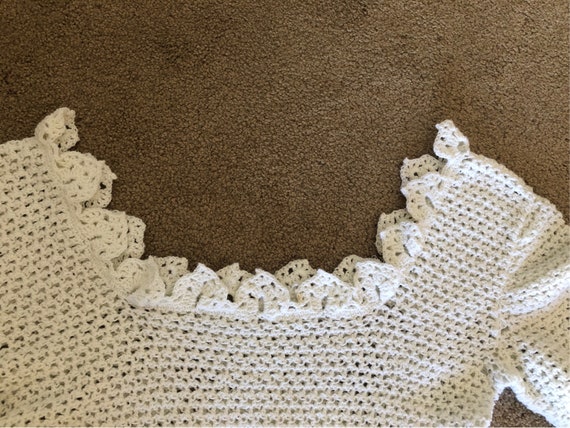 Crocheted long white dress, wedding dress, handma… - image 7