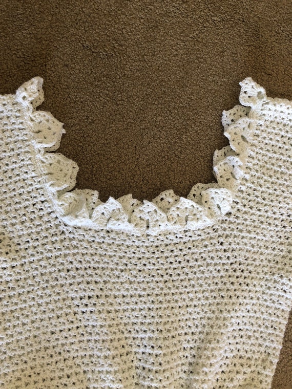 Crocheted long white dress, wedding dress, handma… - image 2