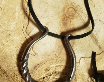 Hand Forged Horsehoe Necklace, good luck charm, horseshoe jewelry, horse lovers