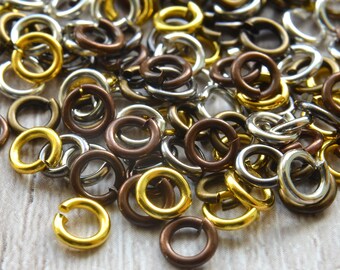 5mm Mixed Jump Rings, 1mm Thick Strong Jump Rings, Pack of 1000, Bulk Jump Ring Findings