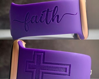 Personalized Cross Band for a Smartwatch, Christian Watch Strap, Faith Based Gift